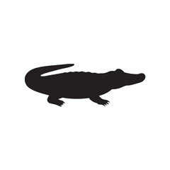 Crocodile vector silhouette illustration