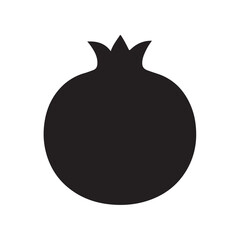 Pomegranate fruit vector silhouette illustration
