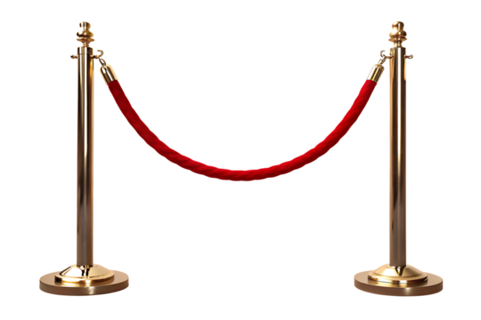 Velvet rope stanchion isolated on a transparent background - Powered by Adobe
