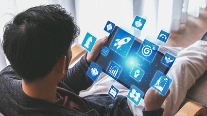 Startup launch and business growth concept, rocket symbolism, entrepreneurship, startup innovation,...