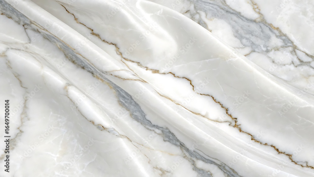Poster Elegant white marble texture background with subtle gold and gray veining, adding sophistication and a timeless aesthetic.
