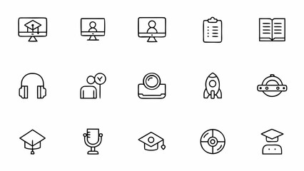 Online Exam Icons – Virtual Testing & Assessment Vector Set