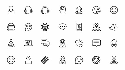 Customer Service Conversation Icons – Support & Helpdesk Communication