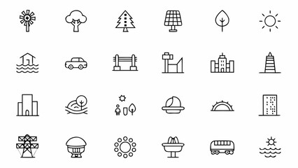 Climate-Friendly City Icons – Low Carbon & Green Infrastructure