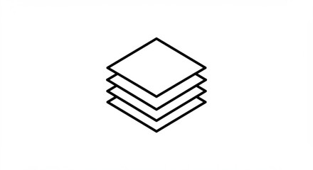 Stacked squares, layers of geometric shapes on a clean white background