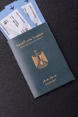 Egyptian passport for travelling, flying and doing business. Egypt document, id