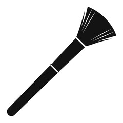 Stylized Black and White Image of a Large Makeup Brush For Powder Application
