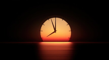 Sunset Clock: Time's Reflection