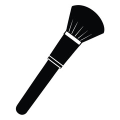 Detailed Black Makeup Brush Depiction for Cosmetics and Beauty Product Representation Projects
