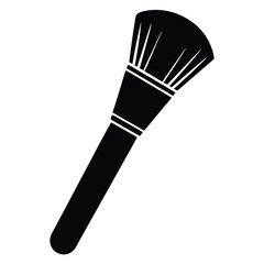 Black and White Minimalist Image of Angled Makeup Brush for Cosmetics Application