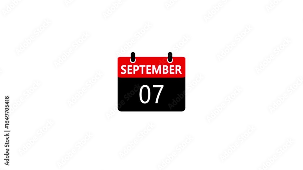Fototapete 07 september month calender. calender simple icon animation date change time month. boost your produ
