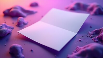 Blank Flyer on Saturated Violet Background with Clean Copy Space