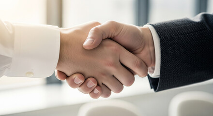 Obraz premium professional business handshake collaboration blurred colleagues