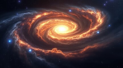 Fototapeta premium Vibrant spiral galaxy with glowing core and cosmic dust