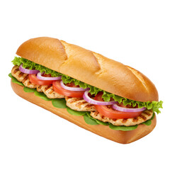 Grilled Chicken Sandwich with Lettuce, Tomato, and Red Onion