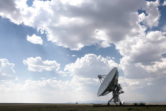 satellite dish against blue sky