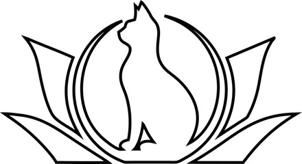 Clean minimalist cat outline logo vector, great for pet brands, stationery design, and logo templates.