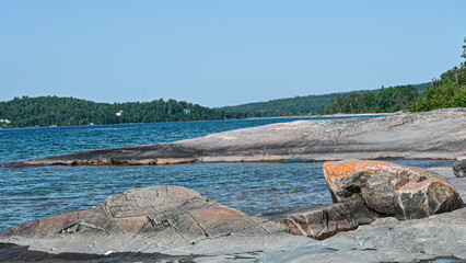 rocks on lake