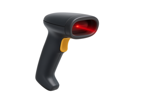 Barcode scanner isolated on transparent background