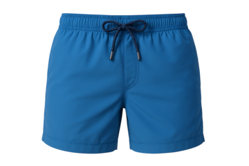 Blue swim shorts isolated on transparent background