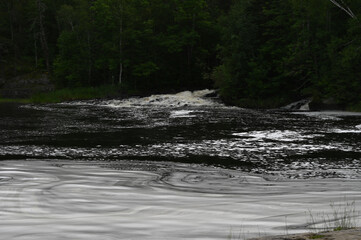 water flowing into the river