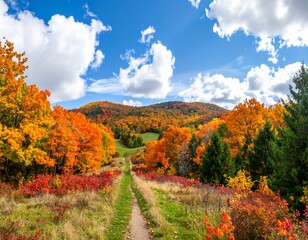 Autumn mountain path