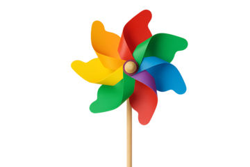 Colorful pinwheel isolated on transparent background