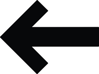 Fototapeta premium Black Left Arrow Directional Symbol Icon.