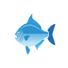 Obraz premium Blue fish on black