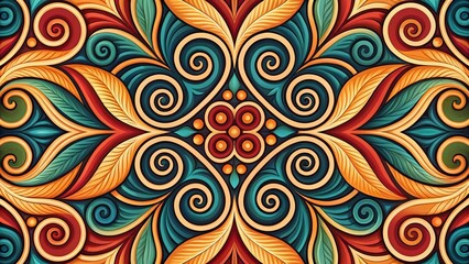 Symmetrical Intricate Abstract Design with Geometric Pattern