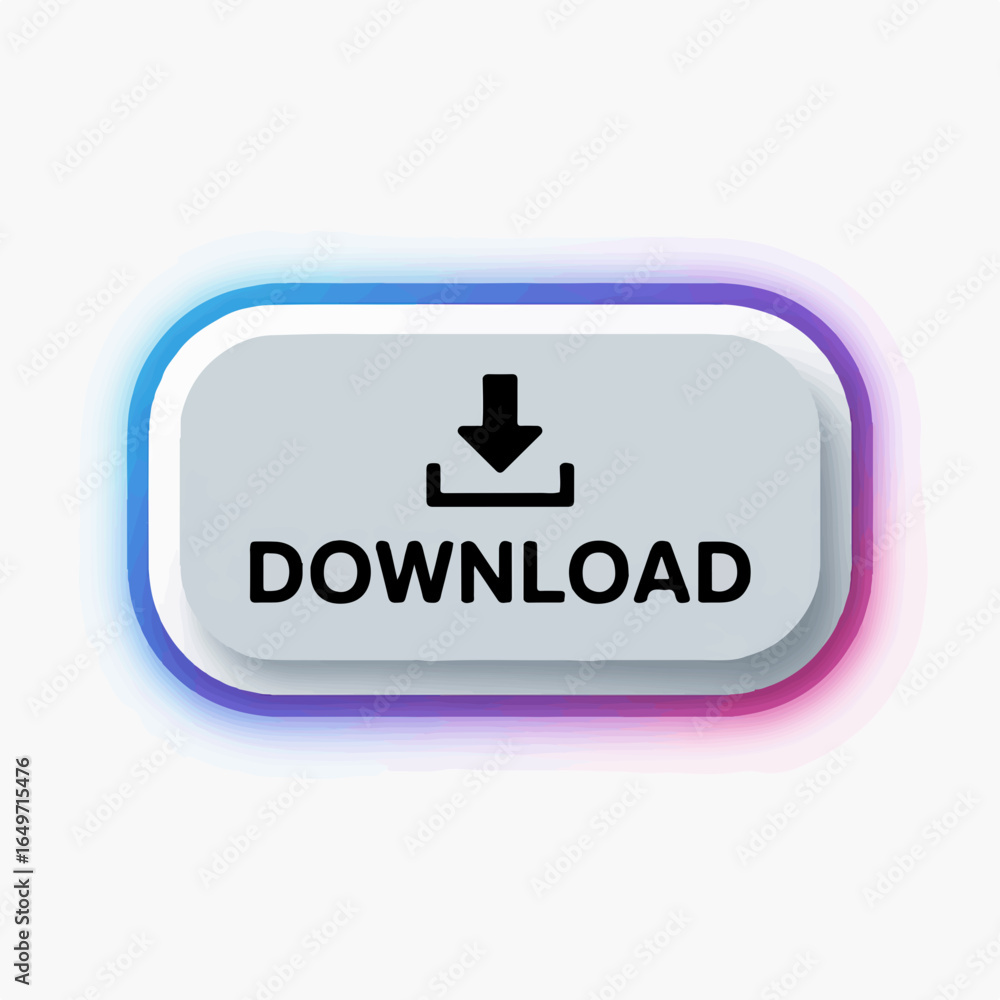 Fototapete vector art of download button icon isolated on white background, featuring a modern design with a do