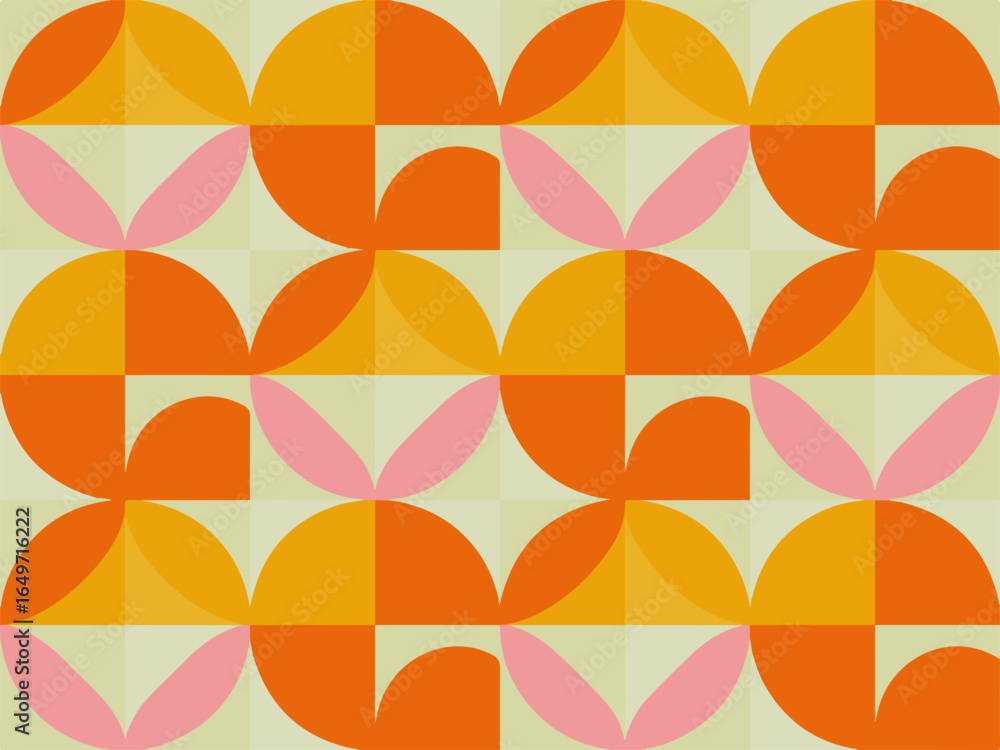 Poster vector art of retro seamless pattern with abstract geometric shapes in vintage style, perfect for ad