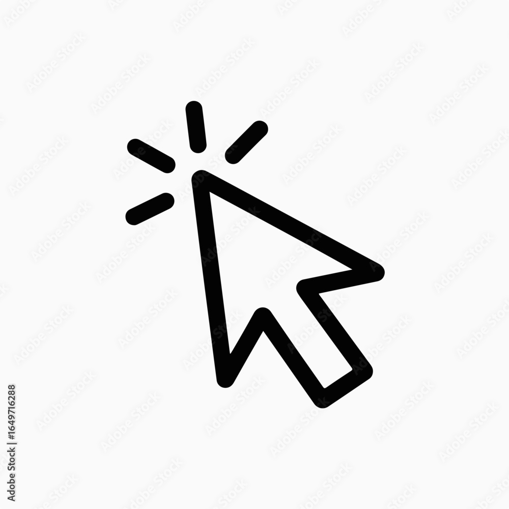 Fototapete vector art of cursor arrow icon isolated on white background, vector illustration of mouse pointer f