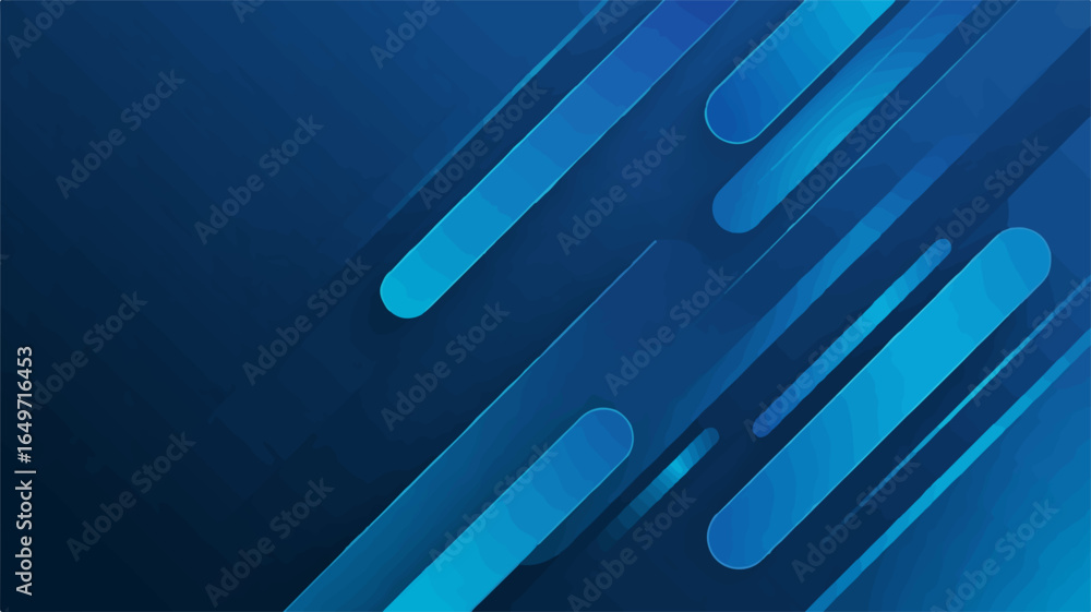 Poster vector art of modern abstract blue background with geometric lines and shapes, creating a dynamic an