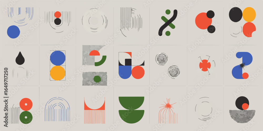 Poster vector art of a collection of abstract geometric shapes, a modern and decorative pattern design with