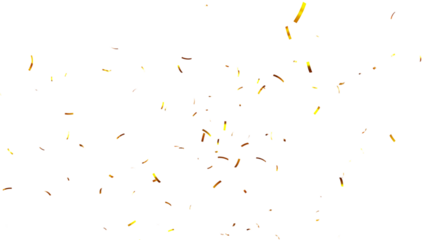Elegant gold confetti background. Golden glitter dust particles confetti on transparent background. PNG Gold confetti effect, transparent background. 