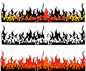 Hot Rod Flames Border Vector,Tribal Flame Line Art,Hand-Drawn Fire Flames Vector,Stylized Fire Border Design,Seamless Flame Graphic Element