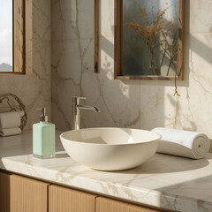 Fototapeta premium modern bathroom sink and faucet