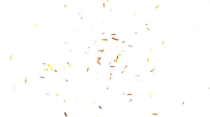 Golden confetti in white bright background. Sparkling Gold Confetti Falling transparent background PNG. PNG Gold confetti top border background glitter celebration. confeti transparent.