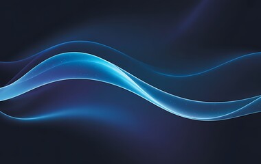 Abstract Blue Wave Background with Subtle Light Effects and Dark Gradient Backdrop for Modern Design and Digital Applications Featuring Smooth Curves