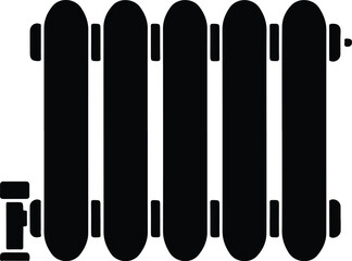 Fototapeta premium Vintage Radiator Heating System Icon.