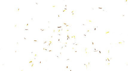 Obraz premium Golden confetti in white bright background. Sparkling Gold Confetti Falling transparent background PNG. PNG Gold confetti top border background glitter celebration. confeti transparent.