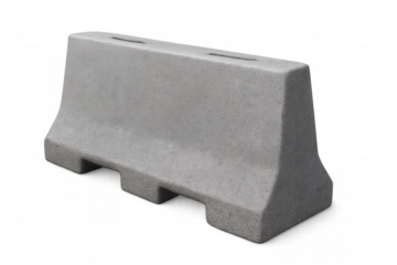 Concrete road barrier rendering, showcasing security infrastructure with realistic 3d modeling against transparent background