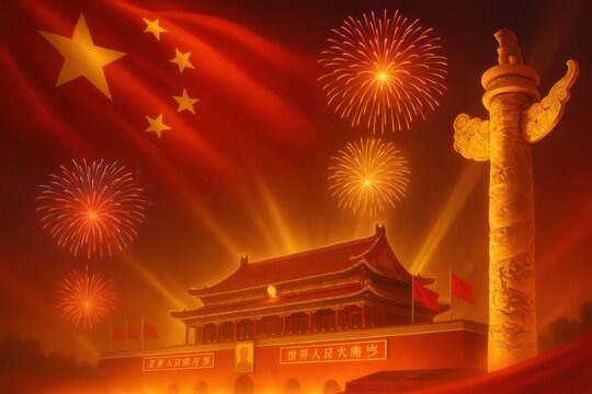 Poster illustration for chinese national day.