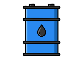 A stylized blue barrel with a drop of oil, representing a petroleum storage symbol. Clean, graphic design, suitable for various commercial applications.
