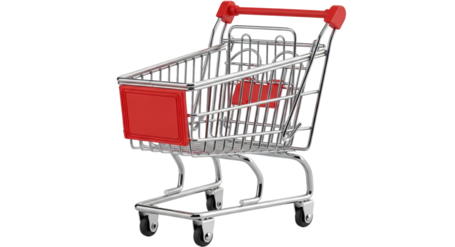Isolated Miniature Shopping Cart