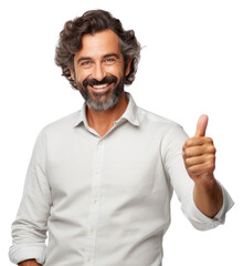 Fototapeta premium PNG Smiling man finger pointing smile.