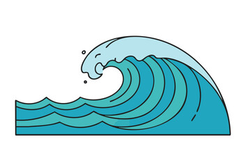 A stylized wave illustration depicting marine habitat flow. Clean, modern design with a blue color palette. Suitable for environmental or ocean-themed projects.