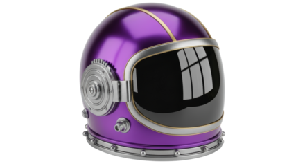 Isolated Purple Space Helmet