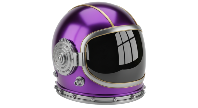 Isolated Purple Space Helmet